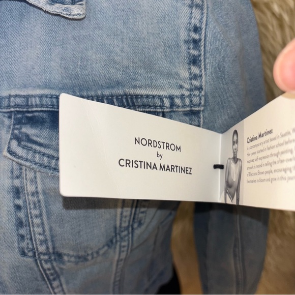 Nordstrom Denim Jacket with Artistic Eye Design - Picture 5 of 6